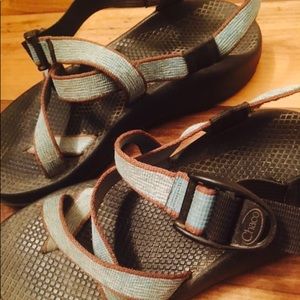 Blue single strap chacos